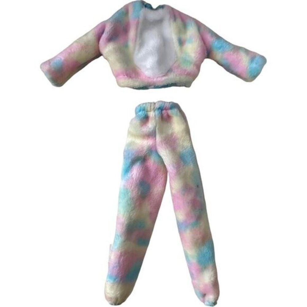 Barbie Doll Rainbow Tie-Dye Pants & Reversible Cloud Shirt Outfit